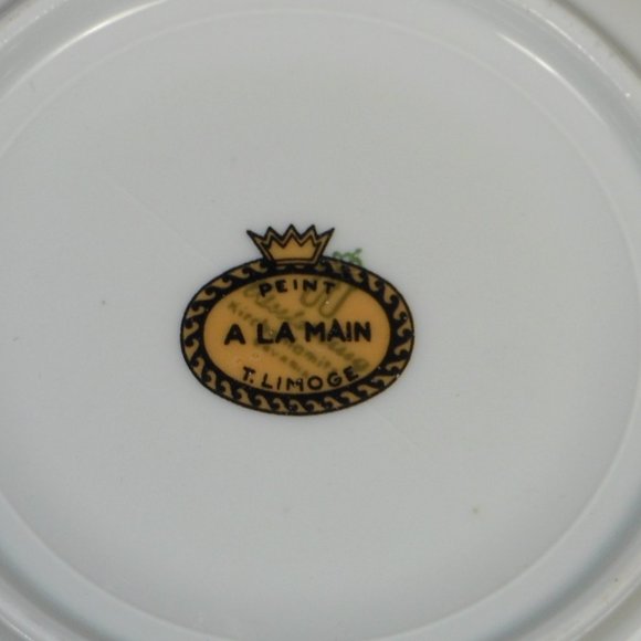 Set of 4 PETINT A LA MAIN LIMOGE colorful saucers - Picture 4 of 4